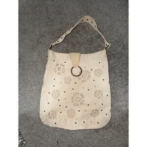 Vintage Express cream suede studded Y2K handbag nineties fashion 90s boho purse